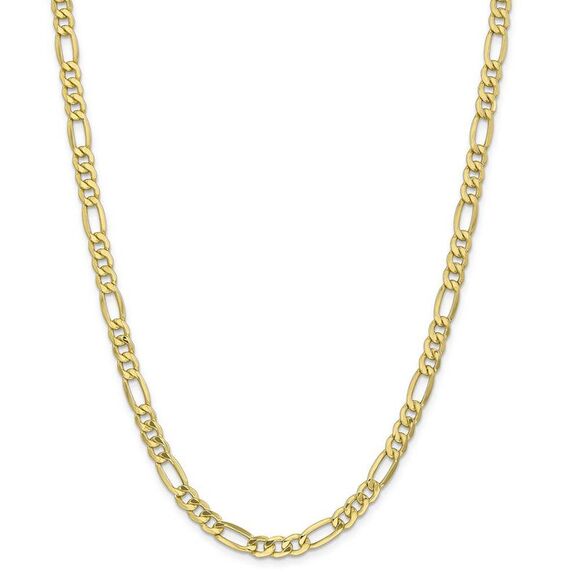 Men's 6.25mm, 10k Yellow Gold Hollow Figaro Chain Necklace, 20 Inch